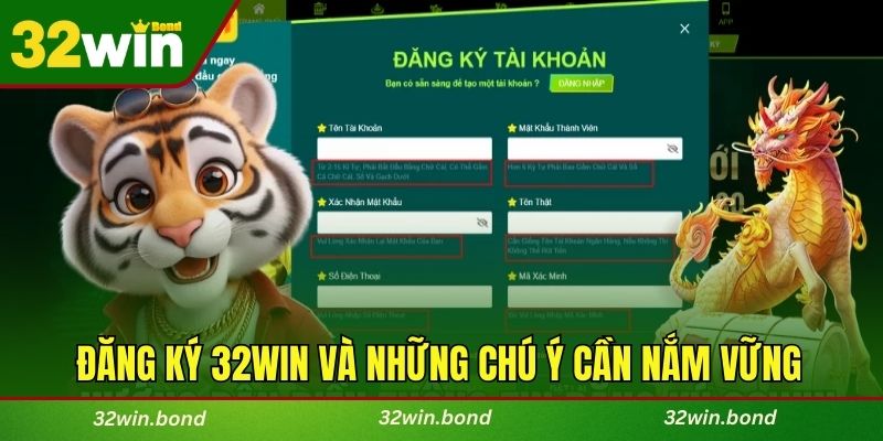 Đăng ký 32WIN và các nội dung người chơi hay thắc mắc